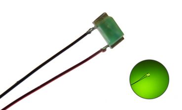 SMD LED 0603 mit Kupferlackdraht grün diffus, 2 Stück