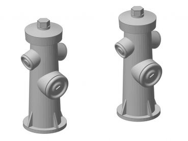 Löschwasser-Hydrant um 1980, 2 Stück, Spur 0, 1:45
