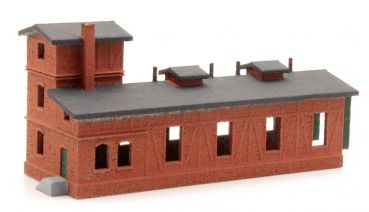 Preview: Lokschuppen einständig eingleisig bemalt, Spur T, 1:450 Preview: Lokschuppen einständig eingleisig bemalt, Spur T, 1:450