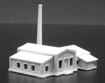 Preview: Maschinenhaus Maschinenfabrik unbemalt, Spur T, 1:450 Preview: Maschinenhaus Maschinenfabrik unbemalt, Spur T, 1:450