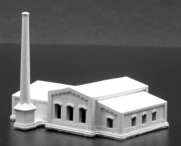 Preview: Maschinenhaus Maschinenfabrik unbemalt, Spur T, 1:450 Preview: Maschinenhaus Maschinenfabrik unbemalt, Spur T, 1:450