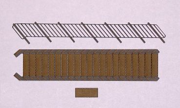 Preview: Treppenaufstieg Aussentreppe, LaserCut-Bausatz für Spur H0, 1:87