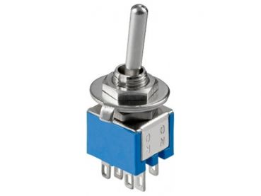 Kippschalter Miniatur 2xUM EIN-AUS-EIN 6A/125VAC