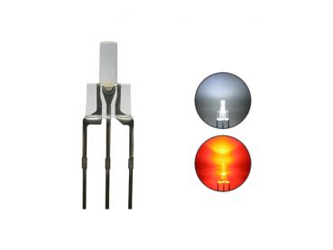 Duo Bi-Color LED 2 mm klar 3pin Anode kaltweiß / rot