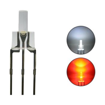 Duo Bi-Color LED 2 mm lang klar 3pin Anode kaltweiß + rot