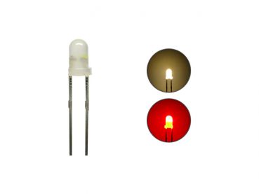 Duo Bi-Color Bipolar LED 3 mm 2pin Anode warmweiß / rot
