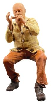 Musikerin Annelie mit Akkordeon, Modellbahnfigur handbemalt, Spur 0 (Null), 1:45