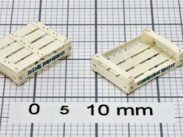 Preview: Obstkiste niedrig, Gemüsehof Speyer, Bausatz für 2 Stück, Spur 0, 1:43