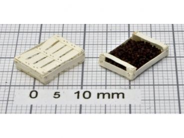 Preview: Obstkiste niedrig, ohne Aufdruck, Bausatz für 2 Stück, Spur 0, 1:43