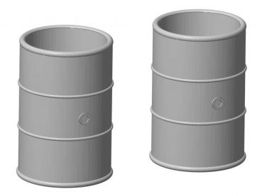 Ölfass 200 Liter, einseitig offen, 2 Stück, Spur 0, 1:45