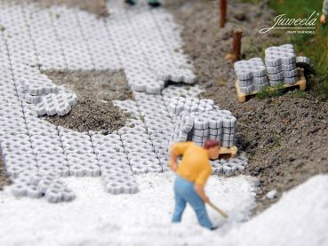 Preview: Rasengittersteine grau, 380 Stück, Spur H0, 1:87