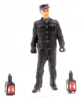 Preview: Reichsbahner mit Laternen, Modellbahnfigur handbemalt, Spur 0 (Null), 1:45 Preview: Reichsbahner mit Laternen, Modellbahnfigur handbemalt, Spur 0 (Null), 1:45