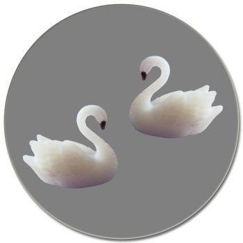 Schwan Schwäne weiss unbemalt, 2 Stück, Spur H0, 1:87