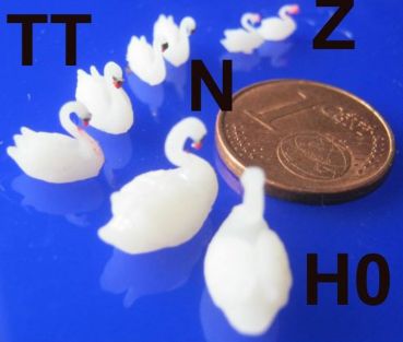 Preview: Schwan Schwäne weiss unbemalt, 2 Stück, Spur 0 (Null), 1:45 Preview: Schwan Schwäne weiss unbemalt, 2 Stück, Spur 0 (Null), 1:45