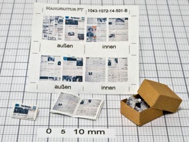 Set Lokalzeitung der 60er Jahre, Bausatz für 8 Stück, Spur 0, 1:43