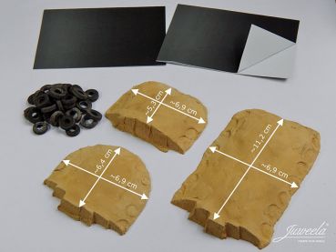 Preview: Silagehaufen braun mit Abdeckfolie und Reifen, 3 Stück, Spur H0, 1:87