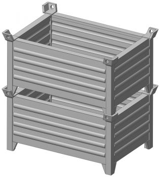 Stapelkasten Stapelbox Industrie, 2 Stück, Spur H0, 1:87