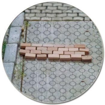 Straßenpflaster Gehwegpflaster rot Mix, 10.000 Stück, Spur H0, 1:87