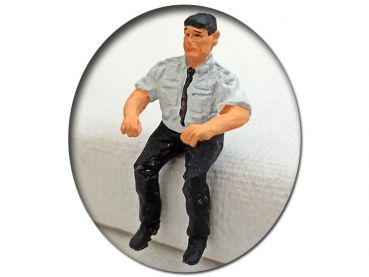 Triebwagenführer, Modellbahnfigur handbemalt, Spur 0 (Null), 1:45