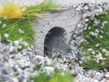 Wasserdurchlass Bachbrücke Flussbrücke klein, Ziegel grau, 8 Stück, Spur H0, 1:87