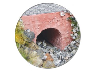 Wasserdurchlass Bachbrücke Flussbrücke klein, Ziegel rot, 8 Stück, Spur H0, 1:87