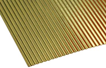 Wellblech Messing für Bedachung, 3mm Welle, 100 x 195 mm, Spur 0 (Null), 1:45