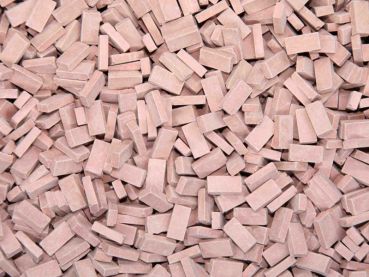 Preview: Ziegelsteine NF ziegelrot mittel, 6.000 Stück, Spur H0, 1:87