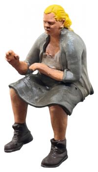 Traktoristin Traktorfahrerin für Sitzschale oder Sitzbank, Modellbahnfigur handbemalt, Spur 0 (Null), 1:45