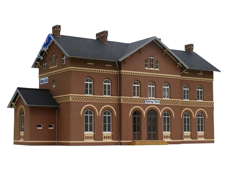 Bahnhof Bottrop Nord, Empfangsgebäude, Lasercut-Bausatz, Spur H0, 1:87