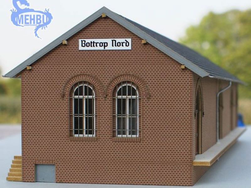 Güterschuppen Bottrop Nord, Lasercut-Bausatz, Spur H0, 1:87