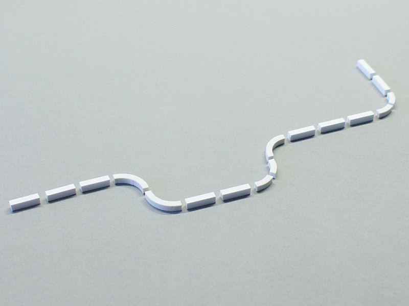 Bordsteine 45° Bogensteine, H=2,5 mm, 8 Stück, Spur H0, 1:87