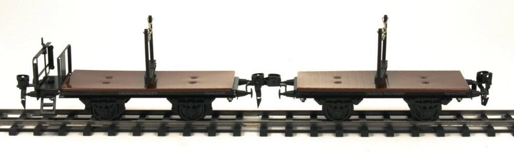 Drehschemelwagen Rungenwagen 2er-Set, Deutsche Reichsbahn DR, Spur 0, 1:45