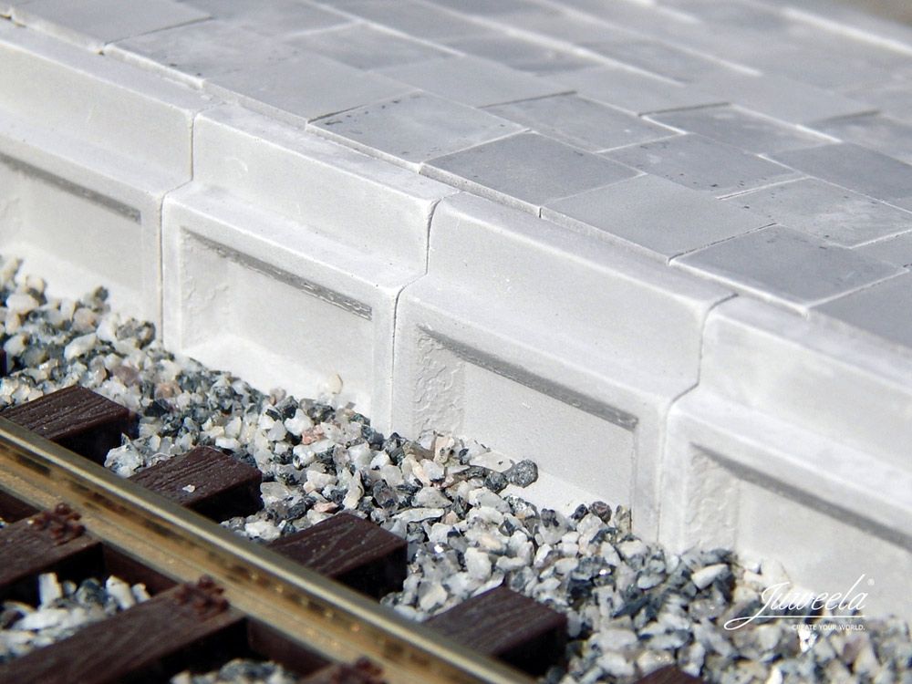 Bahnsteigkante 55cm über SO (Schienen-Oberkante), 15 Stück, Spur 0 (Null), 1:45