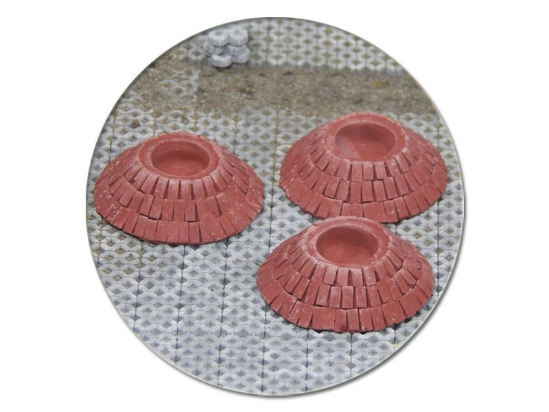 Baumumrandung Ziegel rot, 5 Stück, Spur H0, 1:87