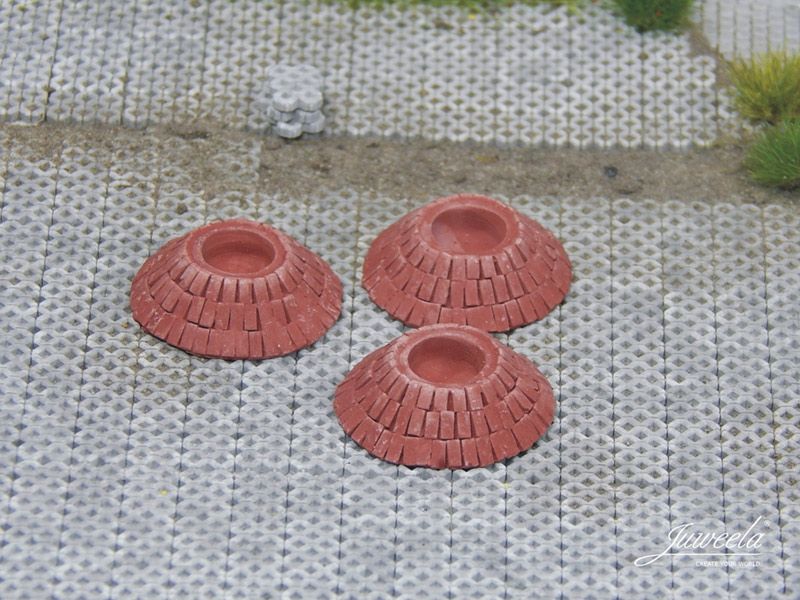 Baumumrandung Ziegel rot, 5 Stück, Spur H0, 1:87