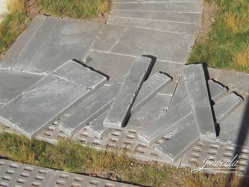 Betonplatten Trapezplatten 3 Größen, 25 Stück, Spur 0 (Null), 1:45