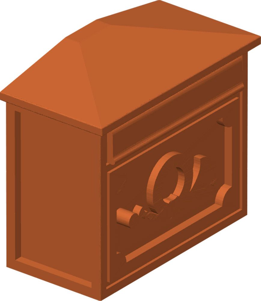 Briefkasten Hausbriefkasten, altmodisch mit Posthorn, 2 Stück, Spur H0, 1:87