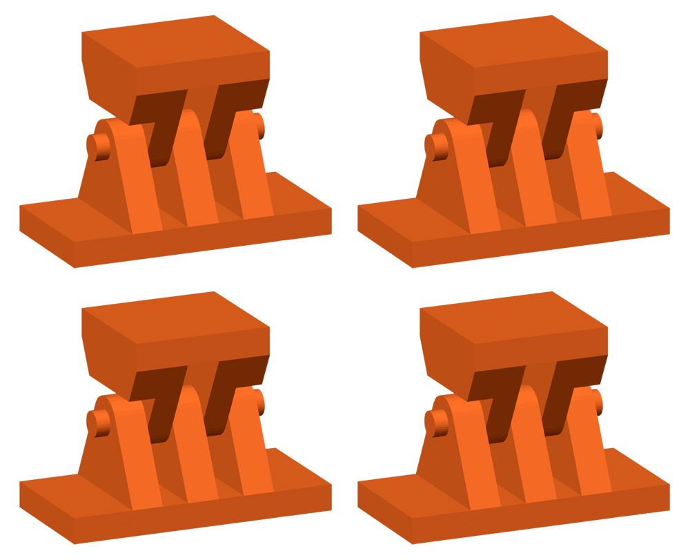 Brückenlager Brückenwiderlager, 4 Stück, Spur H0, 1:87