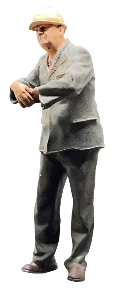 Ingenieur DR, Modellbahnfigur handbemalt, Spur 0 (Null), 1:45