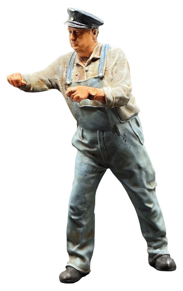 Schlosser DR, Modellbahnfigur handbemalt, Spur 0 (Null), 1:45