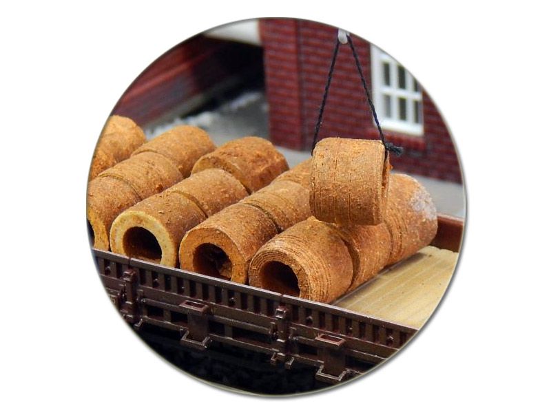 Draht-Coils rostig magnetisch, 60 Stück, Spur H0, 1:87