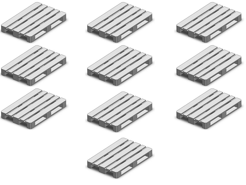 Europaletten, 10 Stück, Spur H0, 1:87