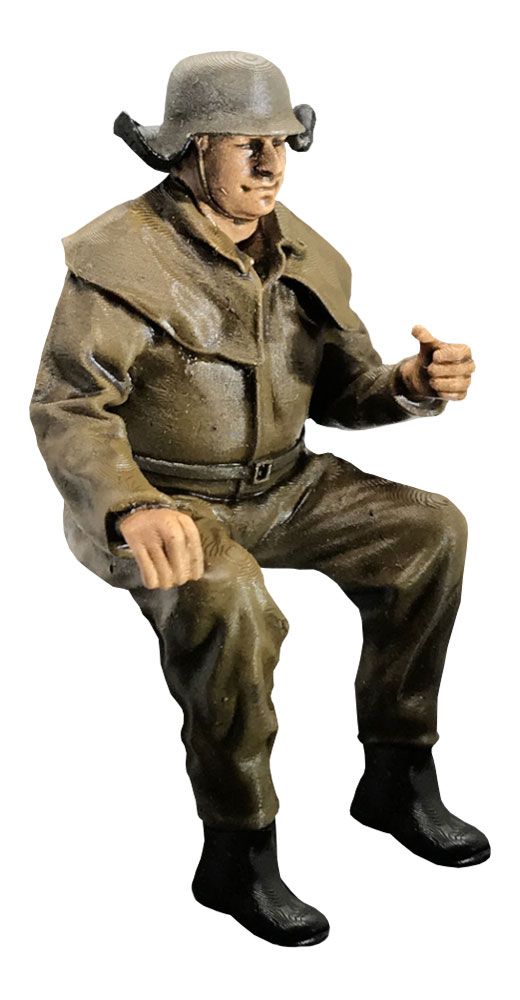Feuerwehrmann DDR Fahrer, Modellbahnfigur handbemalt, Spur 0 (Null), 1:45