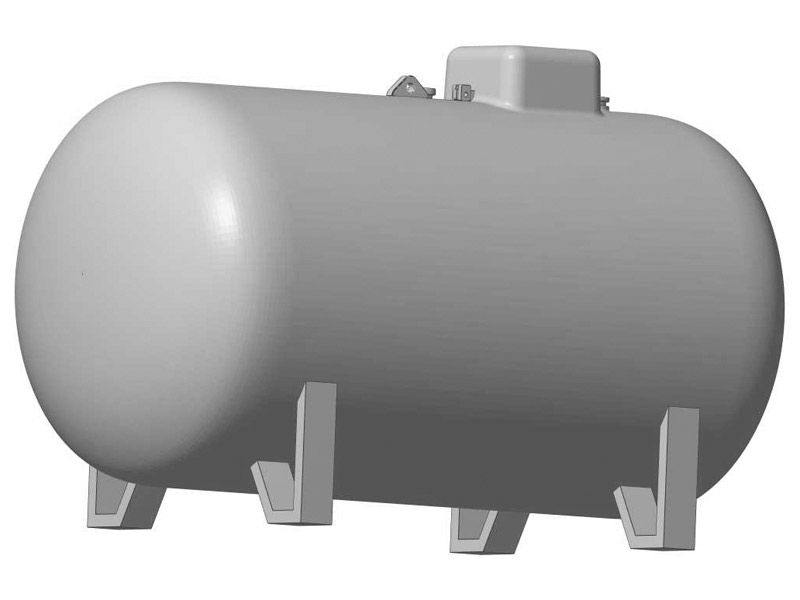 Flüssiggasbehälter Gastank 2700 Liter, Bausatz 2-teilig, Spur H0, 1:87