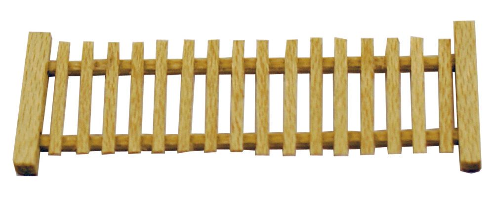 Gartenzaun 8 Felder mit 9 Pfosten, niedrig, Spur H0, 1:87