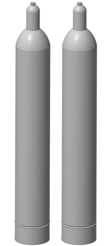 Gasflasche 33 kg, 2 Stück, Spur 0, 1:45
