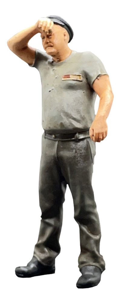 HSB Heizer 1, Modellbahnfigur handbemalt, Spur 0 (Null), 1:45