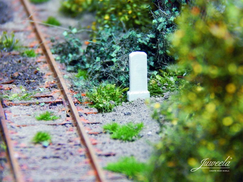 Kilometersteine blanko, ca. 50 Stück, Spur H0, 1:87