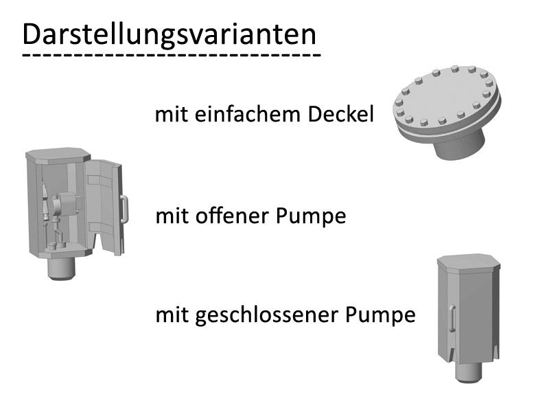 Kraftstoffcontainer KC 500-S mit Deckel und 2 Pumpenvarianten, Spur 0, 1:45