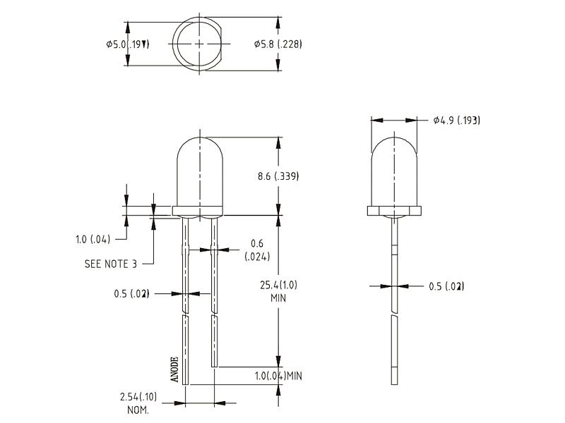 LED 5mm pink lila Gehäuse klar 1.000mcd